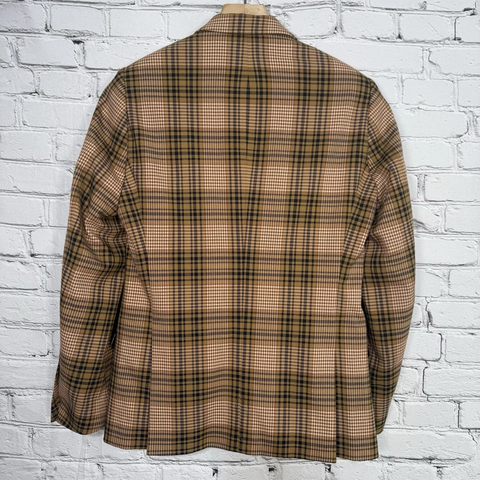 Blazer Clásico Scotch & Soda Para Hombres Talla S Marrón Glen Check Chaqueta de 2 Botones Forrada Foto 2 de 4