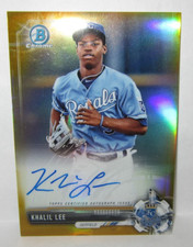 Khalil Lee RC 2017 Bowman Chrome Gold REFRACTOR#48/50 Rookie Auto!Royals OF RC