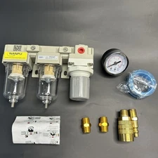 NANPU DFR-02 1/4" NPT Air Filter Regulator Dryer Combo Open Box – Dual Stage