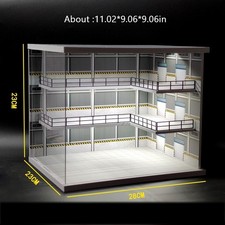 1:64 Diorama Diecast Garage Model LED Lighting underground Parking Lot scene US