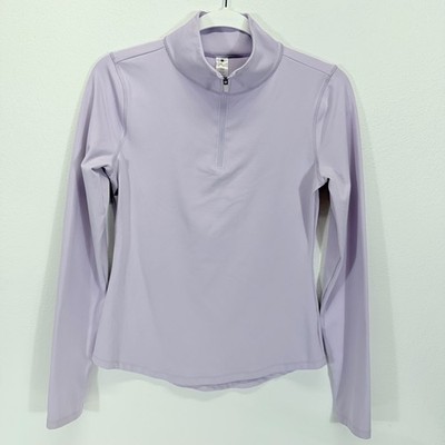 Yogalicious Long Sleeve Mock Neck Stretch 1/4 Zip Misty Lilac Athletic Top S