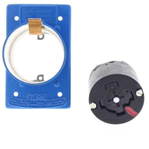 Cooper 25403 Blue Industrial CastIron Powerlock 30A/600VAC 20A/250VDC Receptacle - Picture 6 of 7