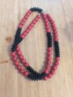 1960s Red&Black Acrylic Bead Necklace 16 Inches Long  — photo 1