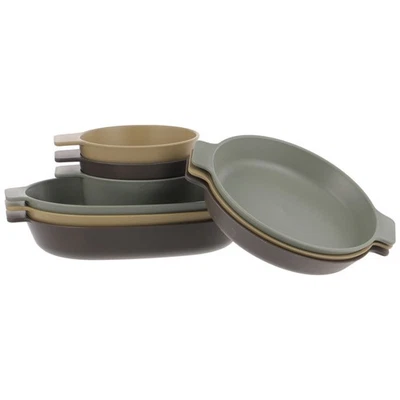 1 Set of Portable Camping Plate Utensils Food-grade Plastic Bowl Kit Outdoor - Image 1 of 4