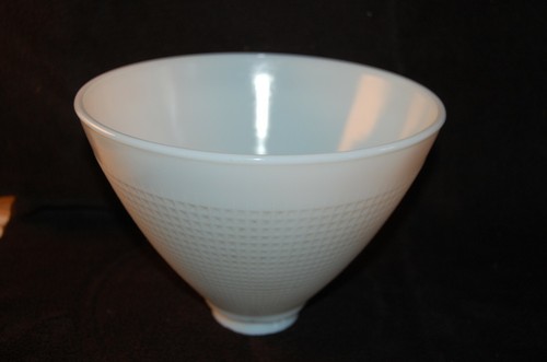 Vintage White Milk Glass Diffuser Lamp Shade Waffle Pattern 8" Diameter - Picture 3 of 3