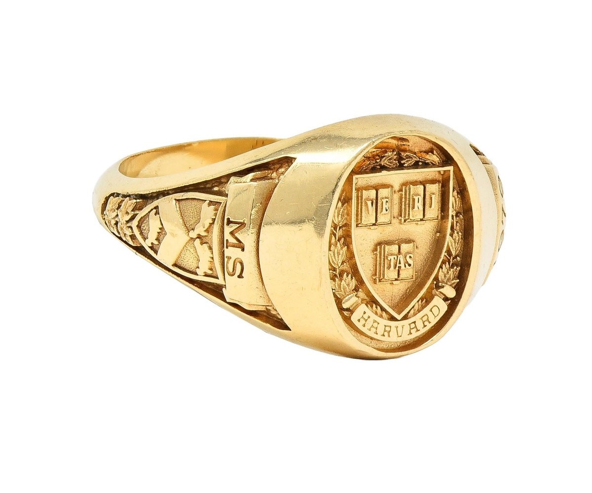 1979 14 Karat Yellow Gold Vintage Harvard Signet Class 1979 14 Karat Yellow Gold Vintage Harvard Signet Class