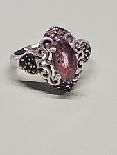 STERLING SILVER 925 beautiful PURPLE LAVENDER STONE Ring Size 8.25 OK 