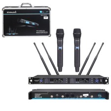 Wireless Microphone System 2 Channel UHF Handheld Stage Microphone Karaoke Mic