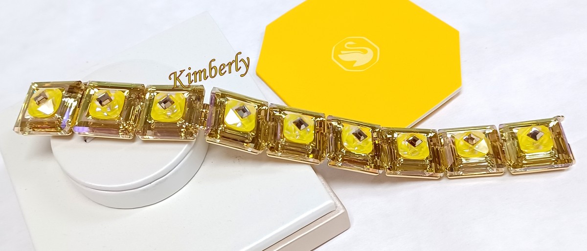 Swarovski Chroma Bracelet Yellow Cushion cut Crystal GOS Authentic