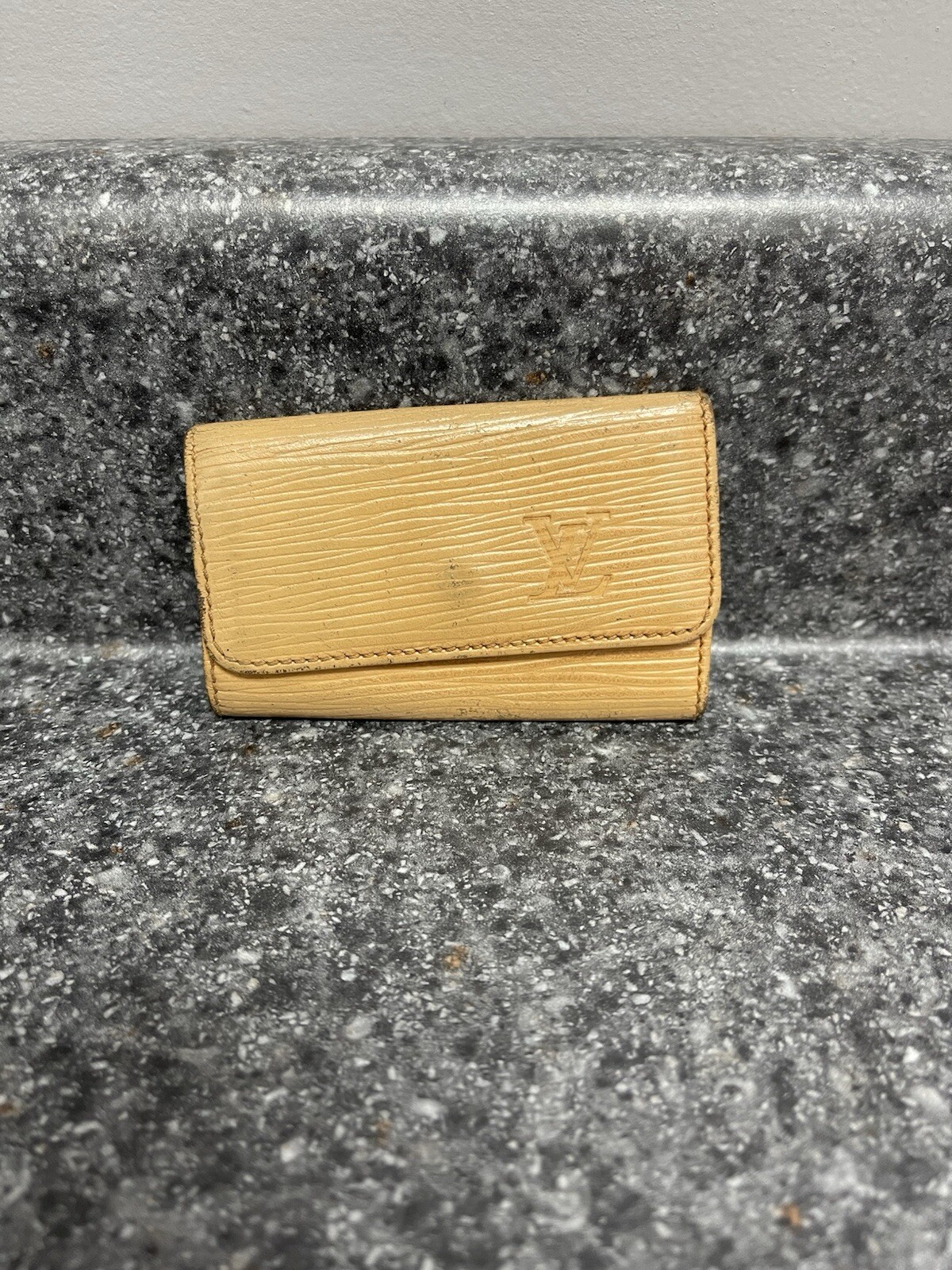 Authentic Vintage Louis Vuitton Epi Leather Key Holder in Tan Yellow