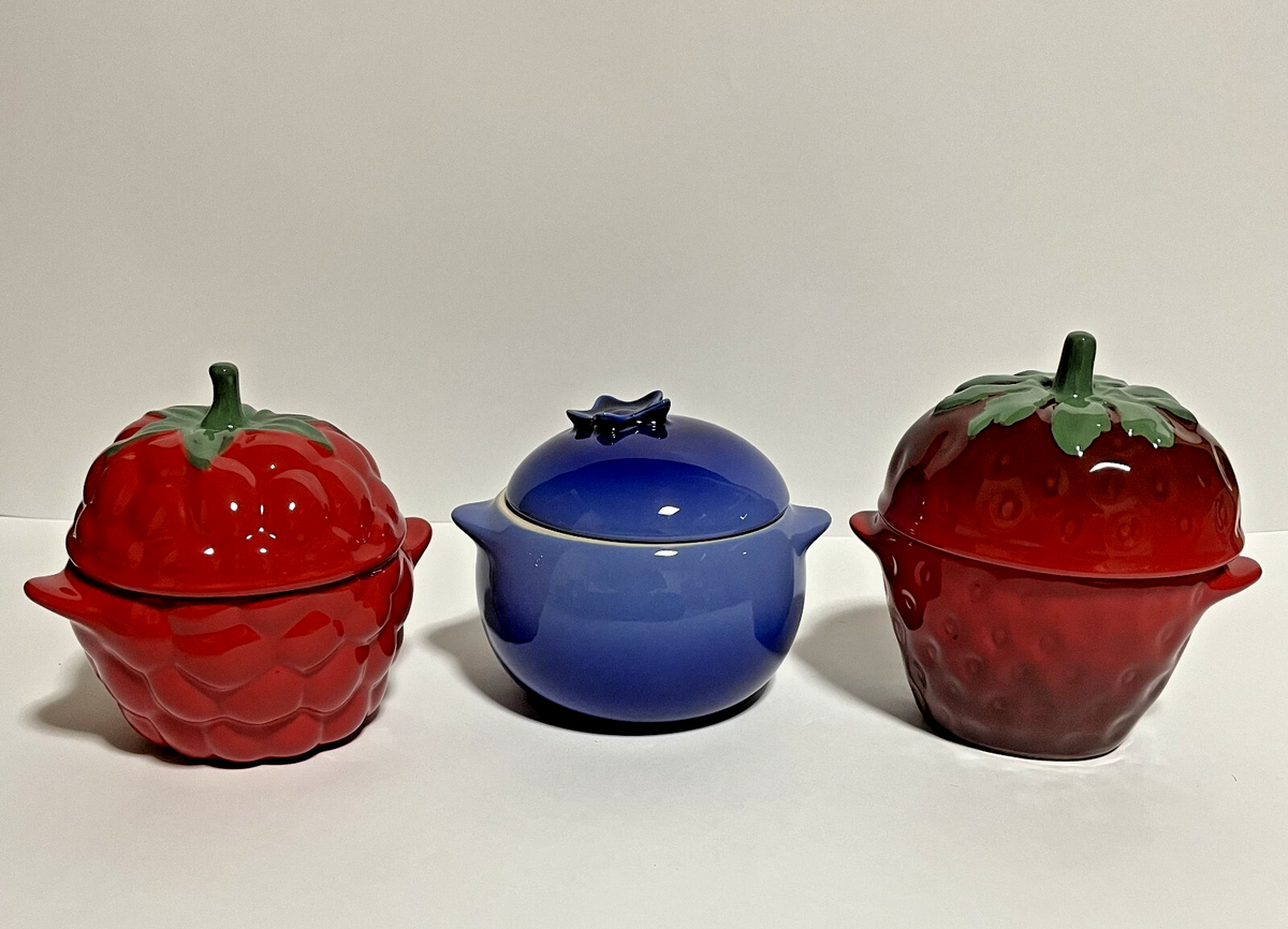 Le Creuset Mini Cocotte Strawberry Blueberry Raspberry Stoneware