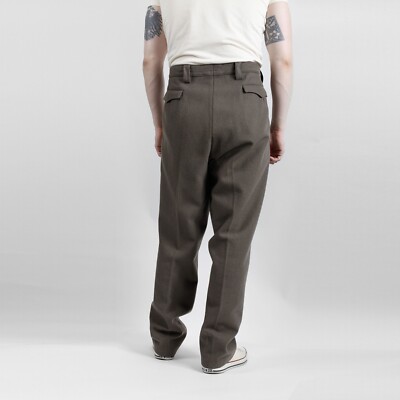 【Vintage】70s East German Army Cook Pants DDR East German Black Cotton Canvas Tanker's Cargo Pants – Top