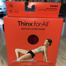 THINX FOR ALL PERIOD BETTER UNDERWEAR  Brief PANTS Size XL Rhubarb
