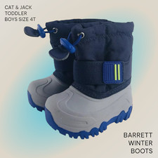 Cat  Jack Toddler Boys Size 4T Barrett Winter Snow Boots Navy Gray