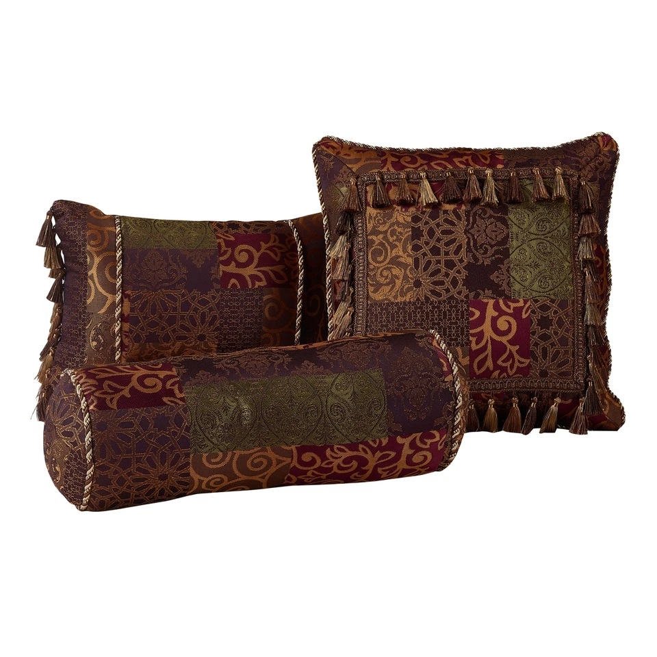 Chezmoi Collection Amelia 9-Piece Floral Jacquard Patchwork Comforter Set, Multi - Image 3 of 3