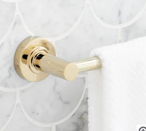 New Signature Hardware Lexia 24" Towel Bar Polished Brass  - Picture 1 of 4