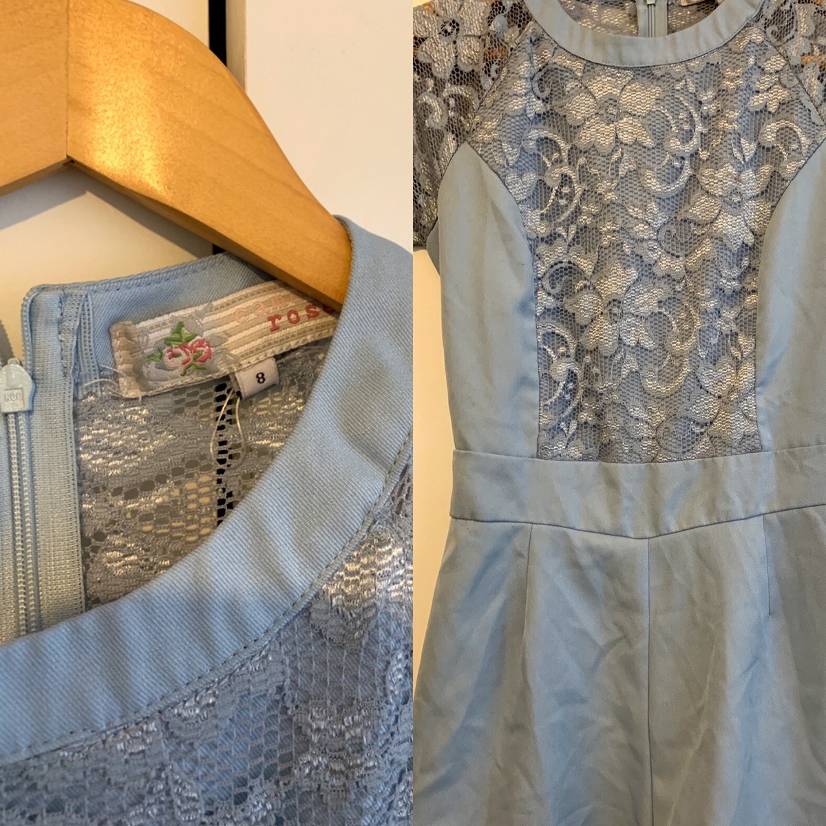 New Look Cameo Rose Baby Blue Lace Size Will Fit Worn 