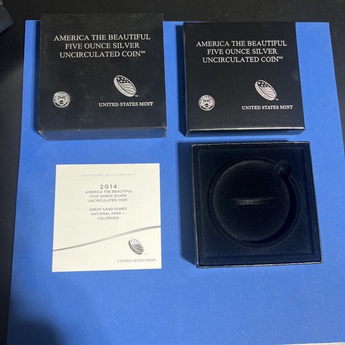 2014-P America The Beautiful GREAT SAND DUNES ATB 5 Oz Box OGP & COA No Coin