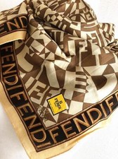 FENDI scarf handkerchief 58 x 57,5cm 100 cotton stored at home Nearly unused FE