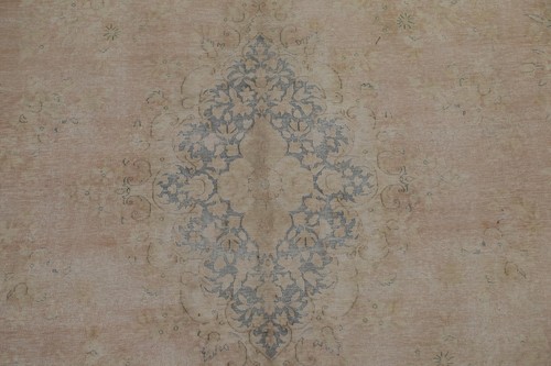 Antique Muted Traditional Low Pile 10x13 Area Rug Distressed Hand-knotted Wool - Picture 4 of 12
