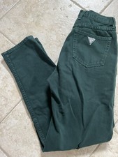 Vintage 80s EUC Guess Green Denim Size 30 USA Style 43050A Cut 24931