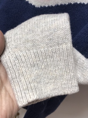 Gap Kids Cable Knit Fisherman Sweater Striped Pullover Boy's Sz Large Fleece - Picture 4 of 5