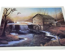 Leo Stans Wildlife Heritage Collection Old Mill Print Signed  17.5"x12.5"