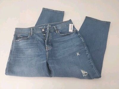 Old Navy Extra High Rise Sky Hi Straight Secret Slim Pockets Denim Women's Sz 14
