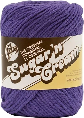 LILY SUGAR 'N CREAM Lily Sugar’n Cream Yarn Grape 2.5 oz 100% Cotton Medium 4 Worsted Weight Skein