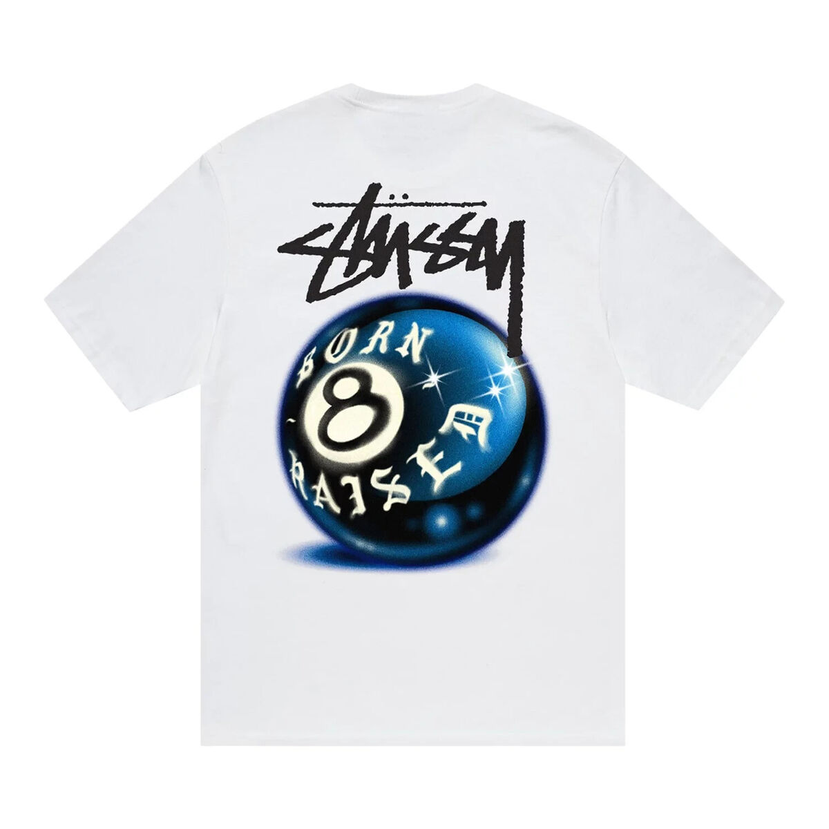 Stussy Born X Raised 8 Ball Tee Size - S - BRAND NEW W/TAGs Stussy Born X Raised 8 Ball Tee Size - S - BRAND NEW W/TAGs