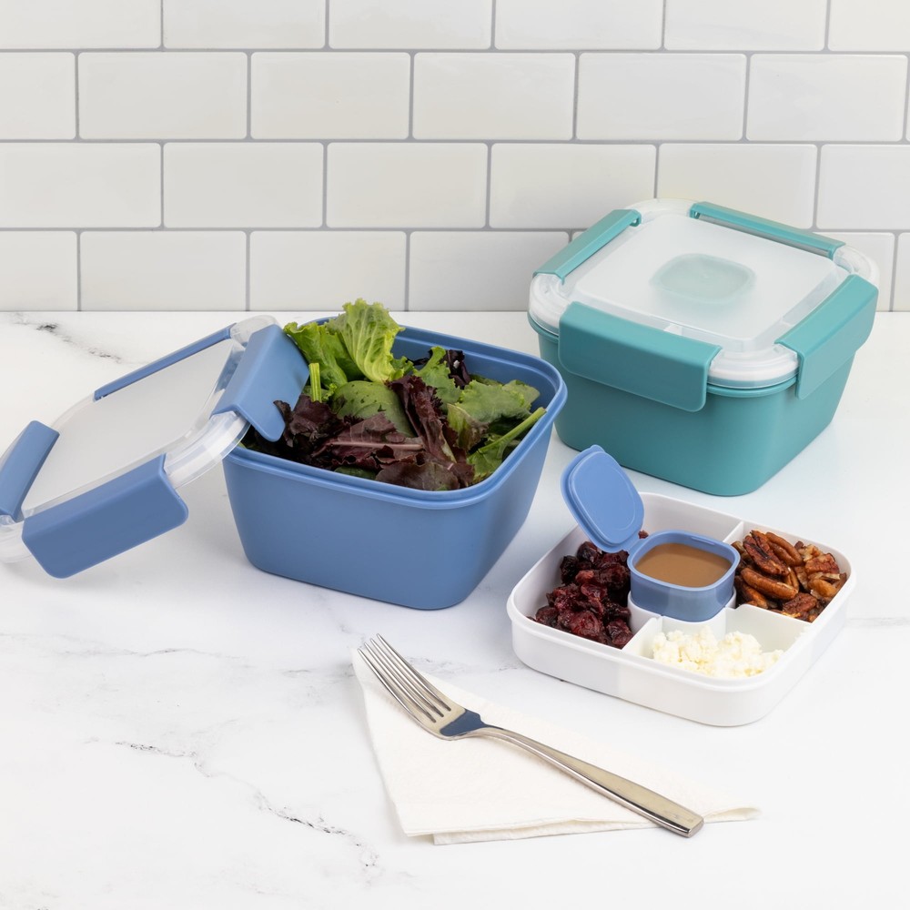 2-Pack Blue 4.5 Cup Bento Boxes for Lunches