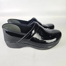 DANSKO Women's Black Patent Leather Professional Clogs Shoes Size: 41 / 10.5-11