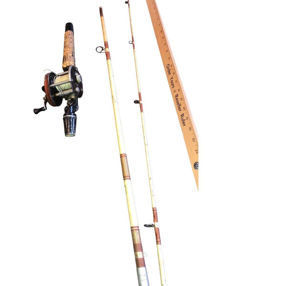 Vintage Wards Hawthorne 60-6583 Tubular Glass 3pc Fishing Rod Pole