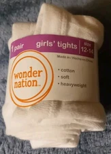 WONDER NATION Heavyweight Girls Tights White sz 12-14 WN14X