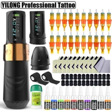 YILONG Brushless Motor Wireless Power Tattoo Gun Machine Makeup Pen Complete Kit