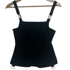 Killstar Black Tank Top Women's Large Witchy Pentagram Zip Closure Stretchy