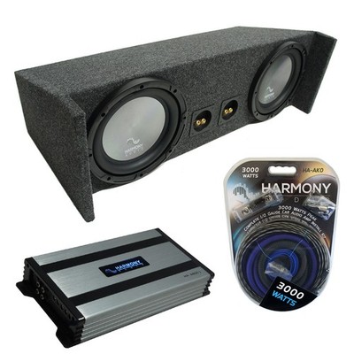 87-06 Jeep Wrangler YJ TJ Harmony A102 Dual 10'' Custom Sub Box & HA-A800.1 Amp