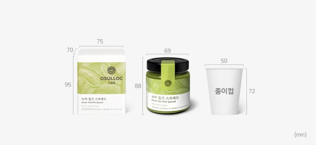 3 X OSULLOC Green Tea Milk Spread 200g from Korea