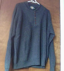 Cabela's 5 Buttn Henley Heavy Cotton Knit Sweater AWESOME Green Mens L Hunt/Fish — photo 8