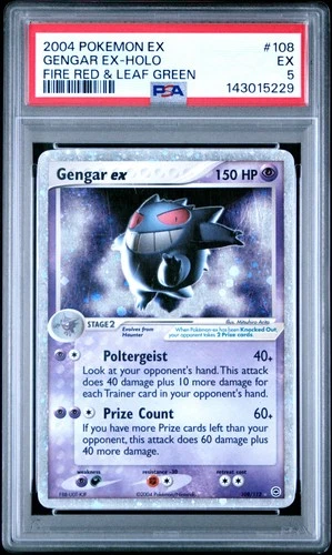Pokemon Gengar ex Holo EX Fire Red & Leaf Green 108 PSA 5