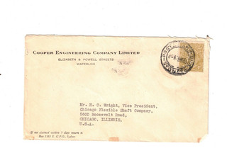 Australia 1935 4d Olive GeoV on Cover to USA cds POSTED SHIP SIDE Sydney NSW