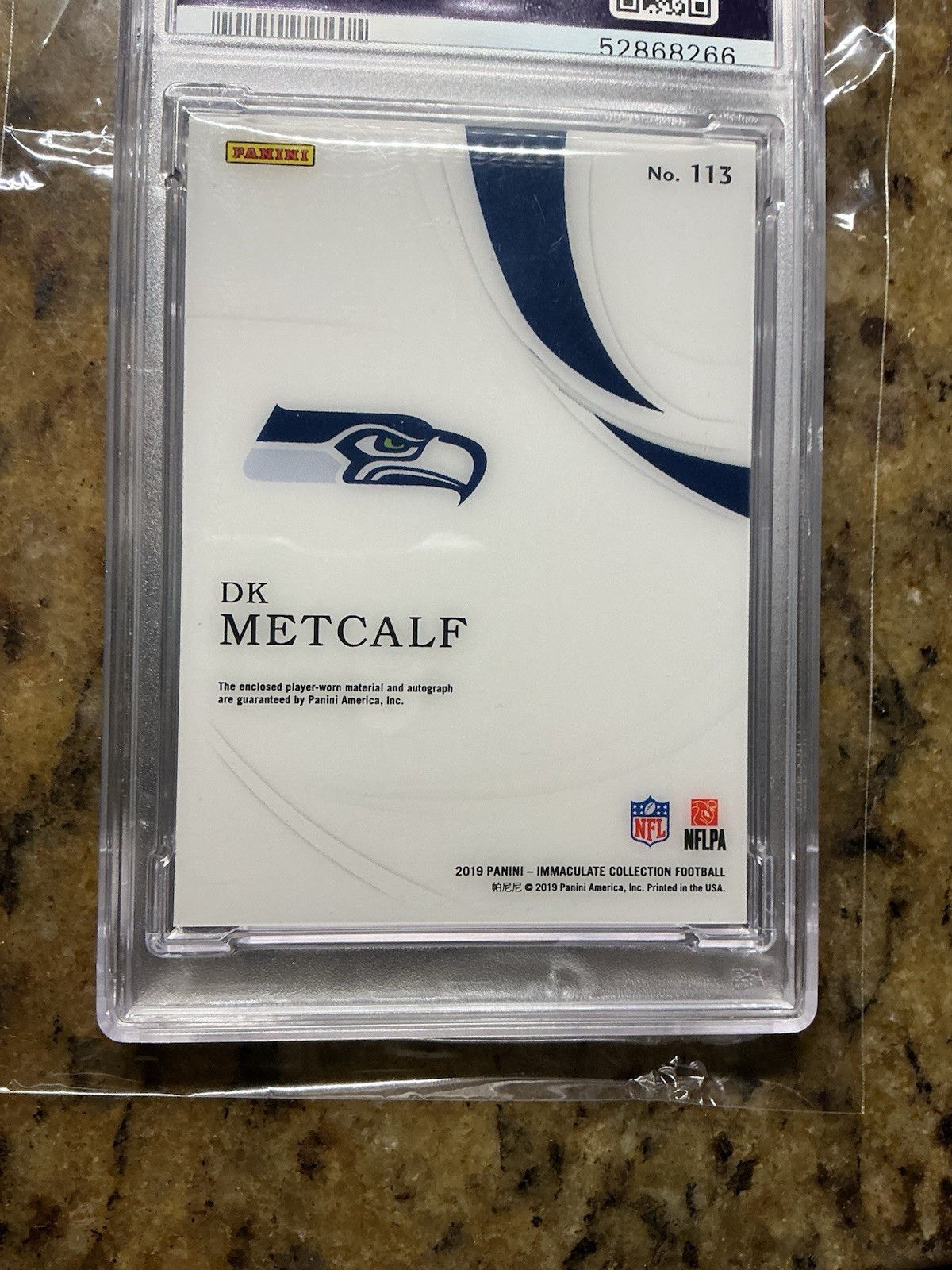 DK METCALF 2019-29 Immaculate RC RPA Rookie 3-Clr Patch ON CARD Auto #/99 PSA 8 view 6