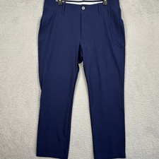 NEW Under Armour Pants Mens 36X30 Navy Blue Chino Golf Performance Stretch Logo