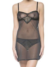 La Perla Studio Traviata XS Chemise Slip Sheer Black Tulle