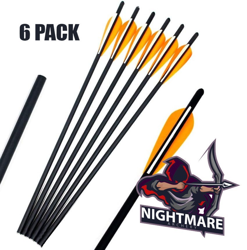Fletched Arrows Bolts - .003" - 6 Pk 100% Carbon