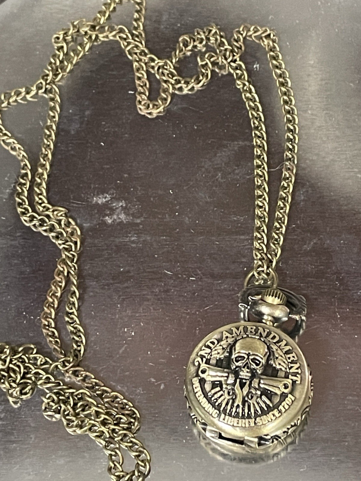 Second Amendment Pocket Watch/Chain Necklace - image 2