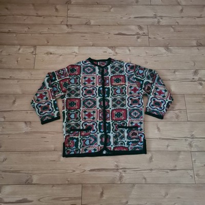 Spalding Fleece jacket   multicolor Pattern   Vintage   Size approx. M L
