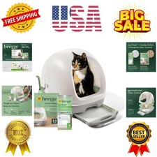 Purina Breeze Covered Cat Litter Box System Kit with Pellet Cat Litter, Hoode...