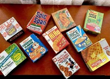 10 Boxes lot 3 cardboard MINIATURE vintage grocery store food toy