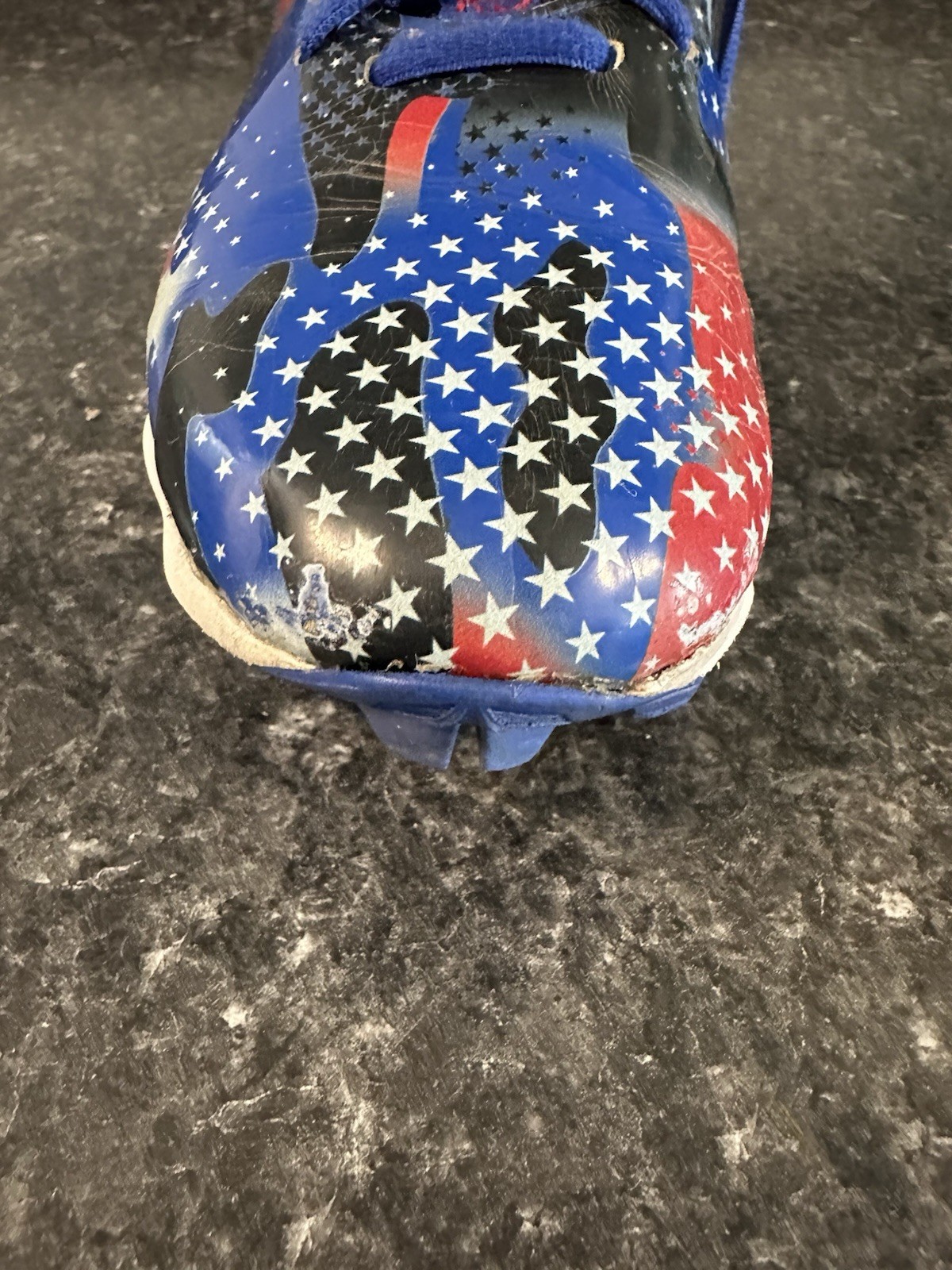 Under Armour UA Spotlight Franchise 4 RM Football Cleats Size 6Y Flag USA Blue thumbnail 15